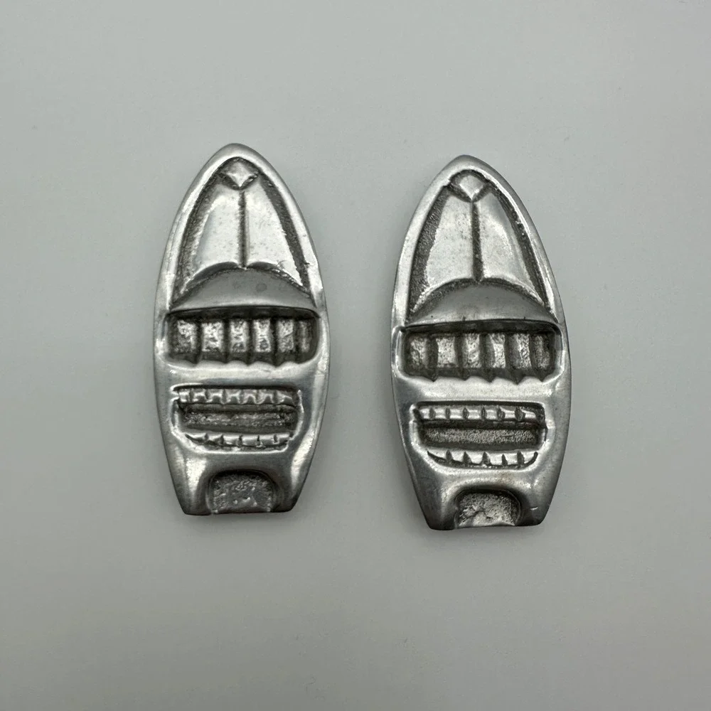 Vintage Cast Metal Boat Napkin Weights 2 Set Silver Tone Nautical Decor 3.25in